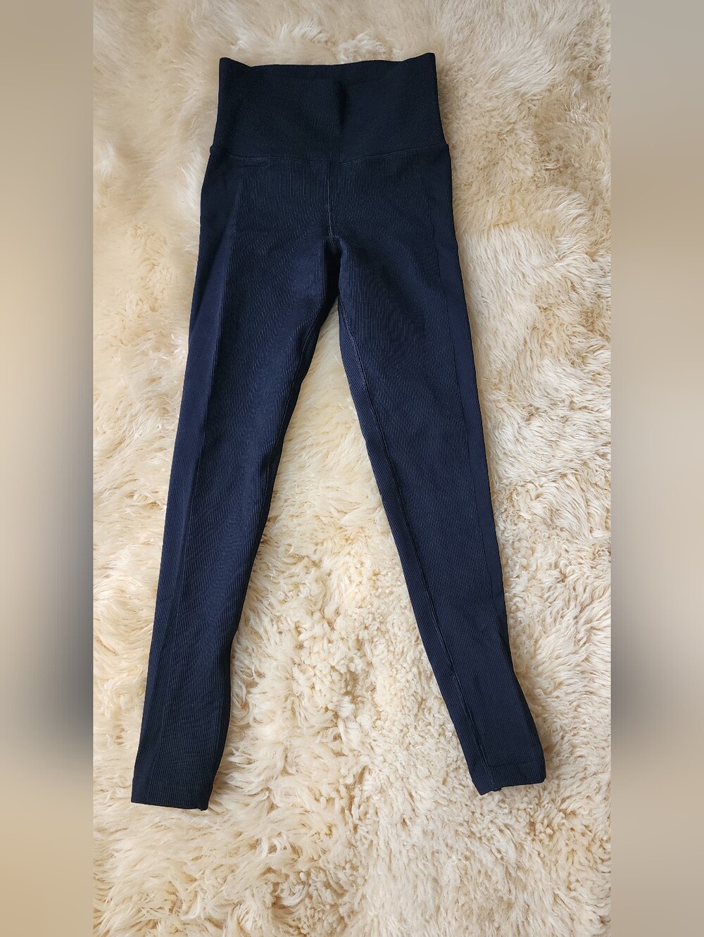 Athleta Black Ribbed High-Rise Leggings